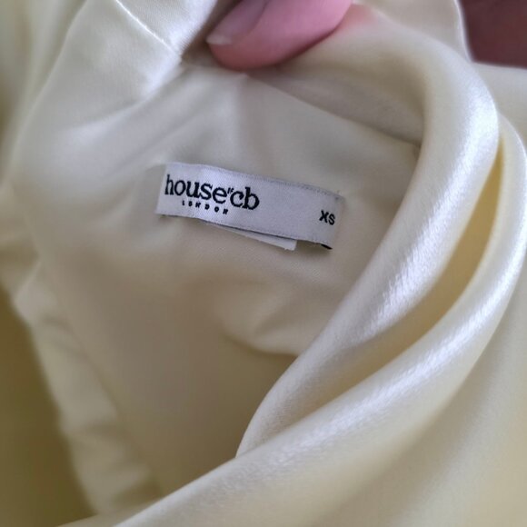 House‎ of CB Safaira Buttermilk Satin Draped Cowl Neck Maxi Dress Size XS - Picture 5 of 14